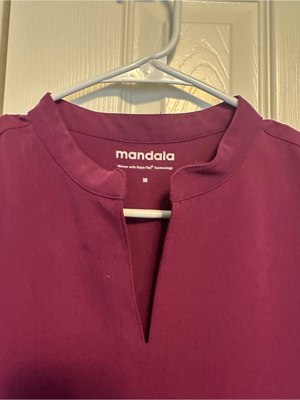 Mandala Women's Scrub Top in Deep Magenta